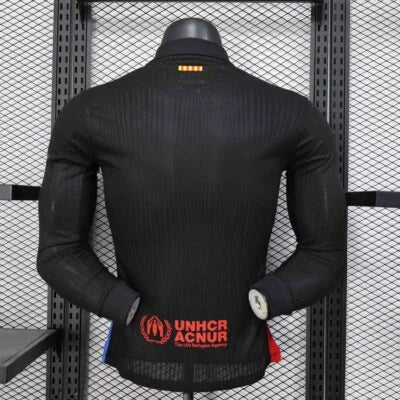 FC Barcelona Black Training Jersey Full-Sleeve.(Embroidery)