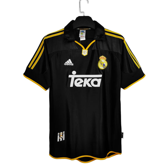 Real Madrid Retro Black Away Jersey [TEKA Era]. Embroidery