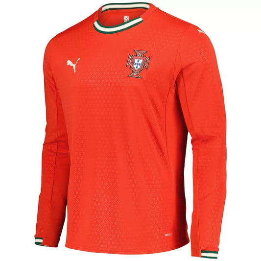 Portugal Retro Red home Jersey Full-Sleeves. (Embroidery)