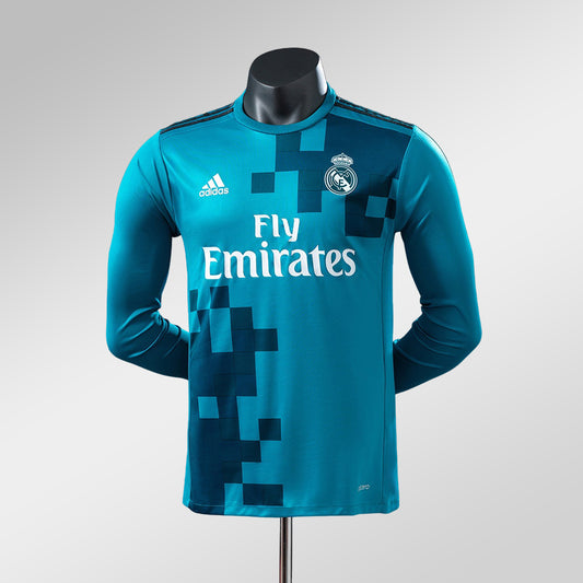Real Madrid 2017–18 Third Retro Jersey Full-Sleeves.(Embroidery)